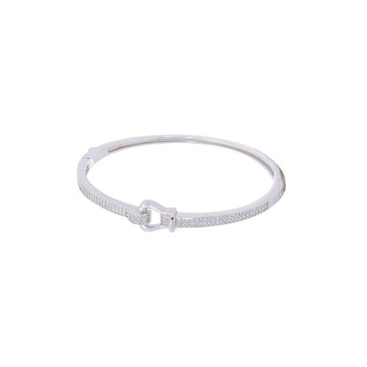 CZ Noose Hook Loop Stirrup  Bangle