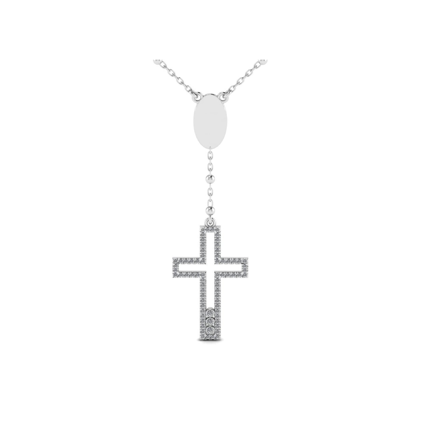 Cross-Shaped Cubic Zirconia Necklace
