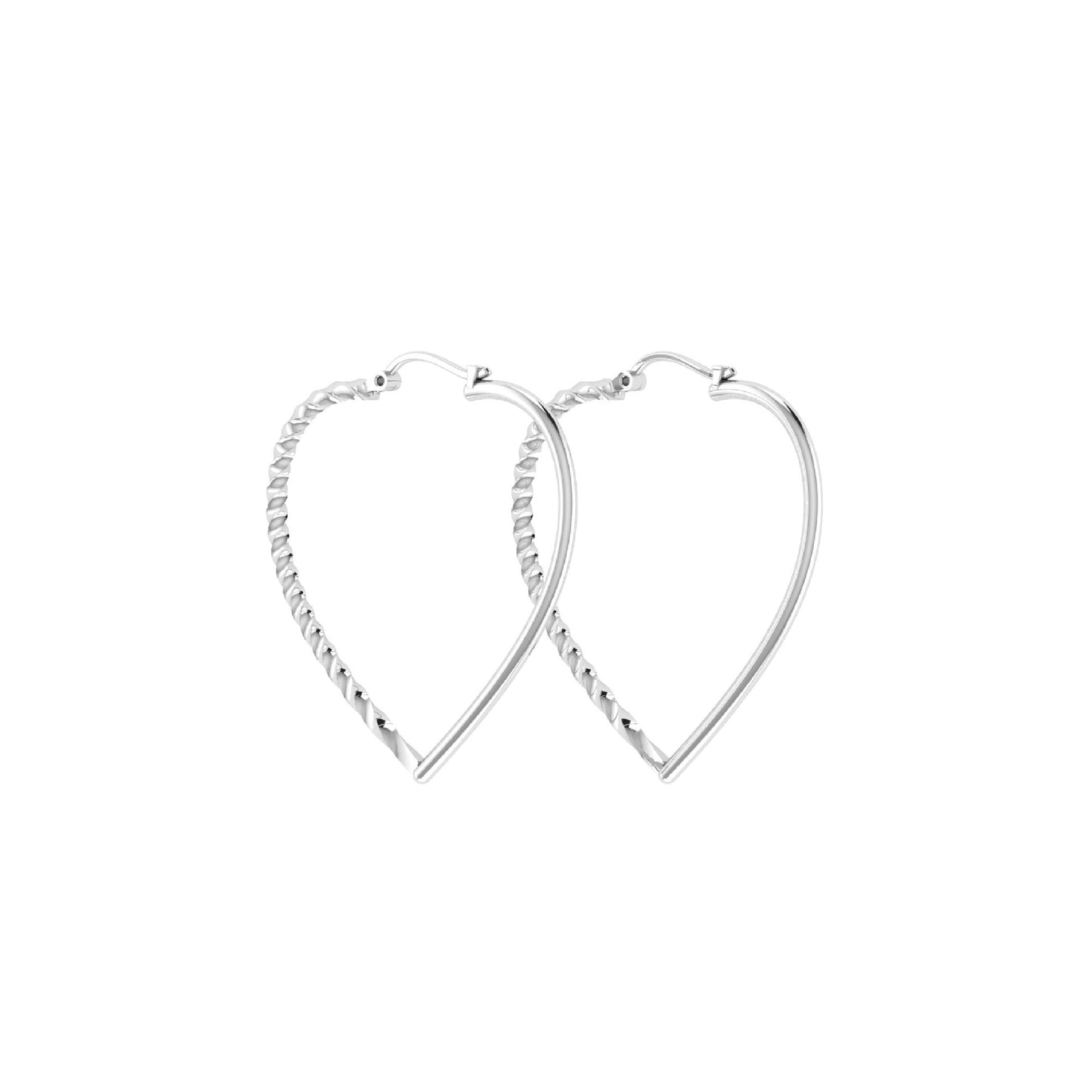 Twisted Heart Hoop Earrings