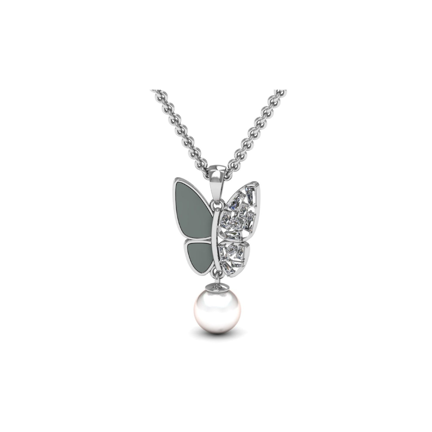 Butterfly Pearl Necklace