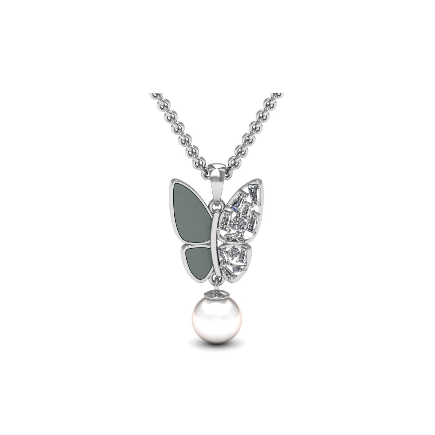 Butterfly Pearl Necklace