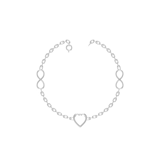 Heart and Infinity Symbol Anklet