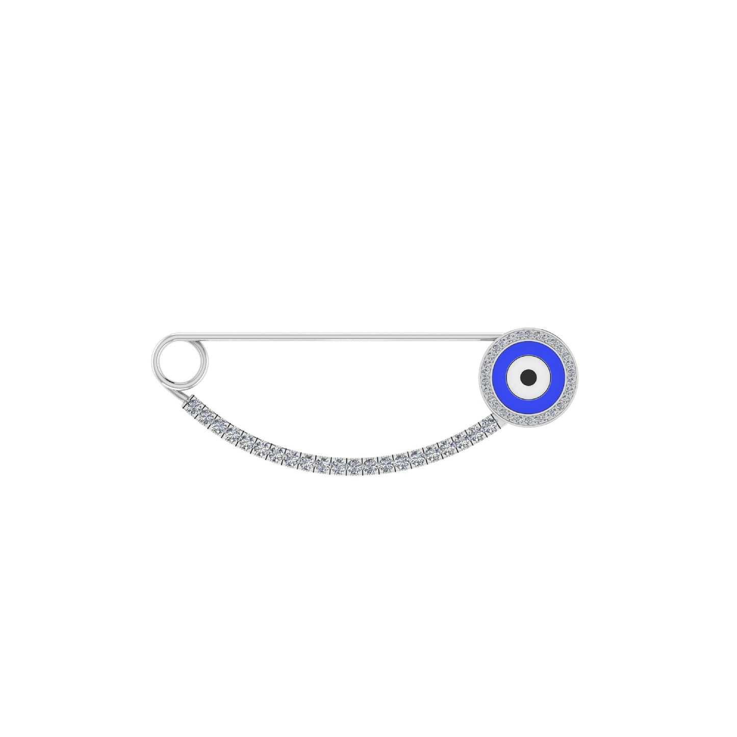 Evil Eye Charm Pin Blue