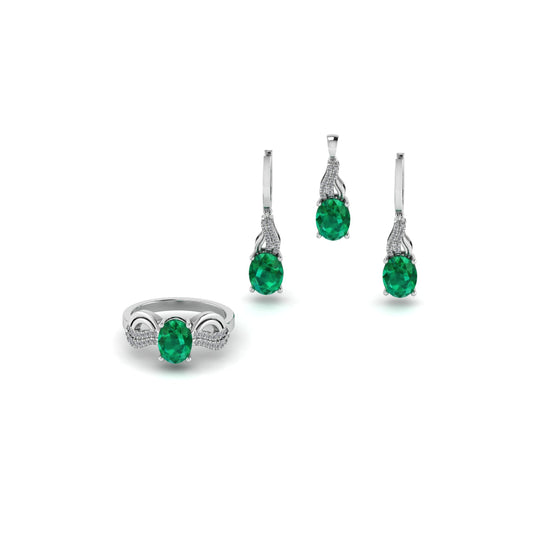 Green Stone Pendant Set