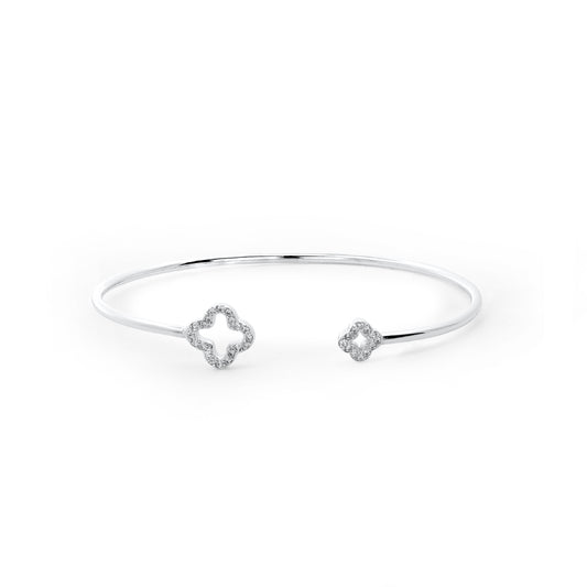Clover Silver Bangle
