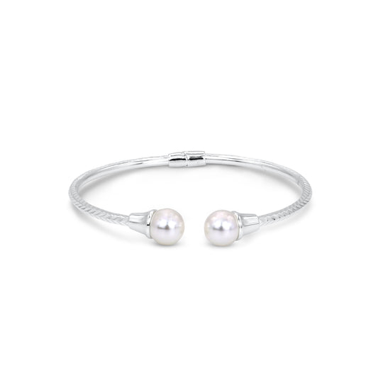 Twin Pearl Cuff Bangle