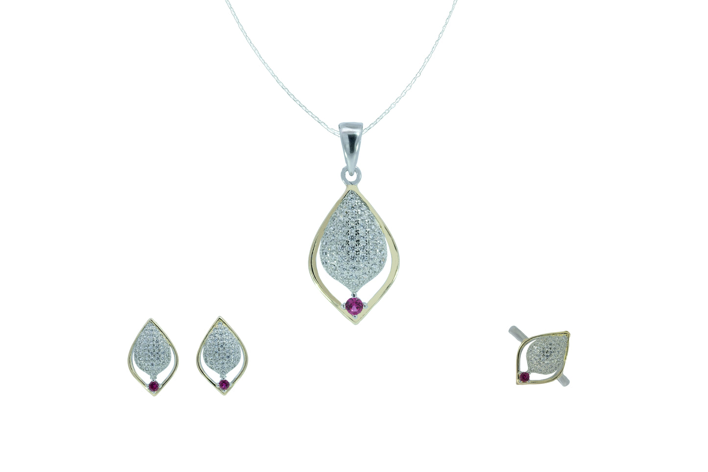 Studded Pendant & Earring Set