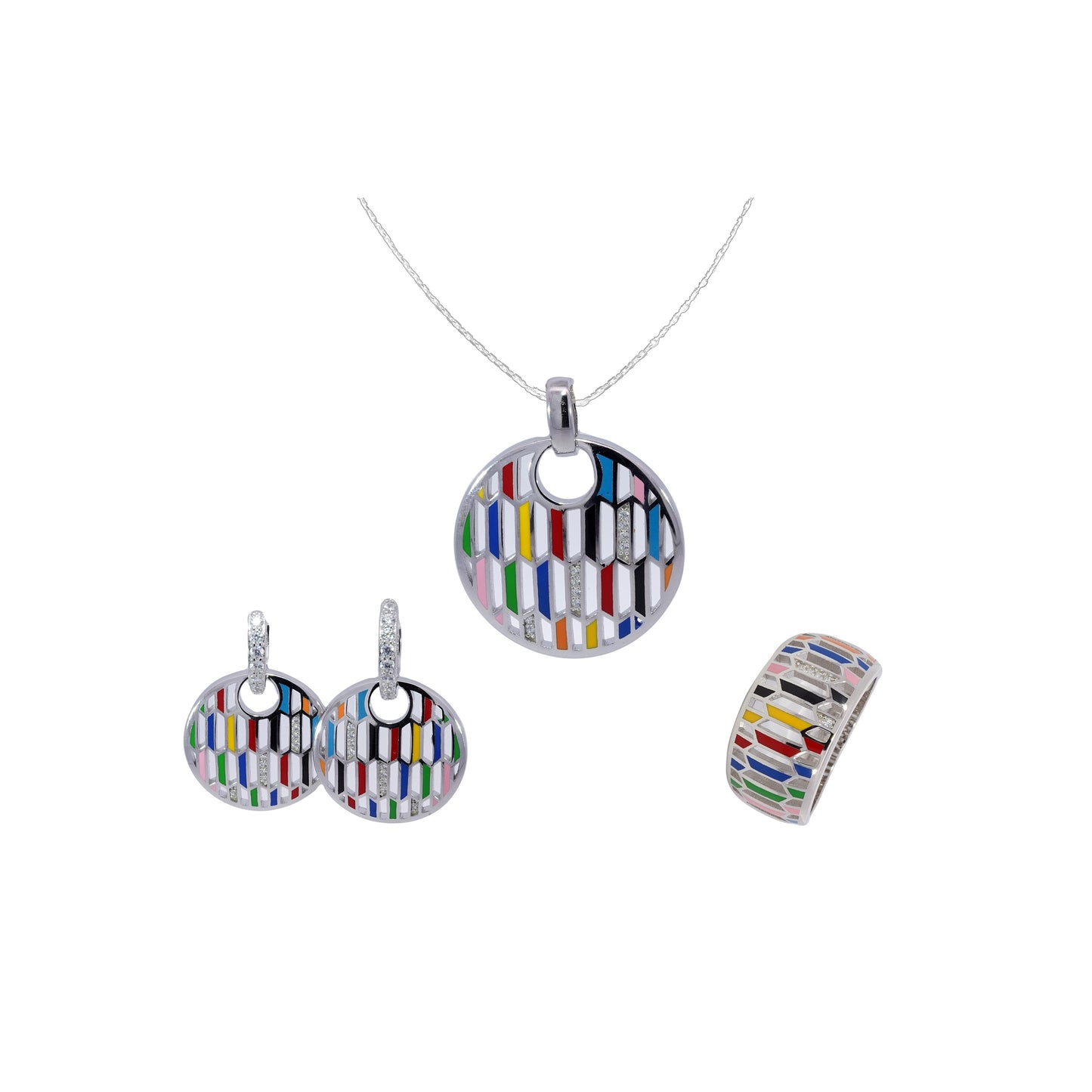 Palette of Style Enamel Pendant Set