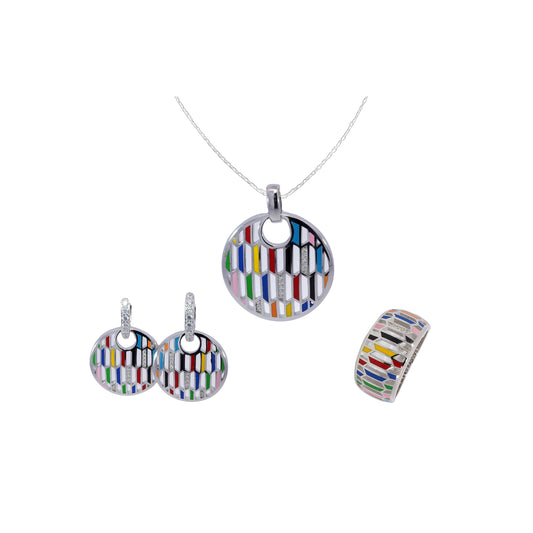 Palette of Style Enamel Pendant Set