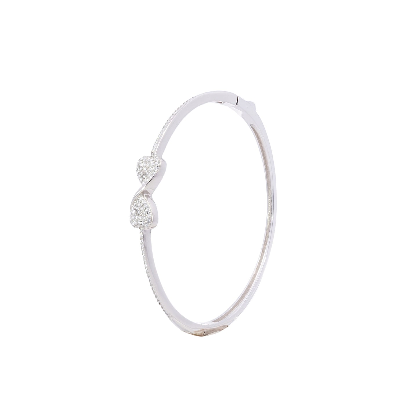 Cubic Zirconia Silver Bangle