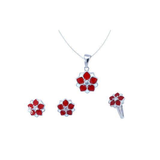 Floral Design Pendant Set