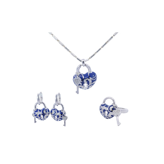 Heart-Shaped Lock Pendant Set