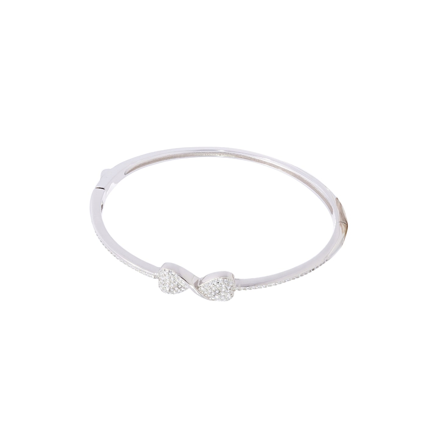 Cubic Zirconia Silver Bangle