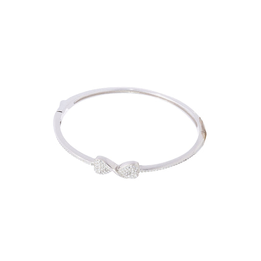 Cubic Zirconia Silver Bangle