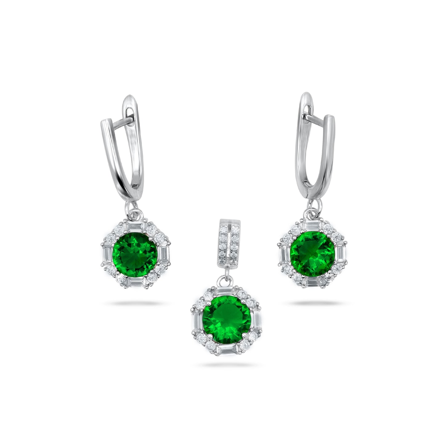 Green Round Pendant Set