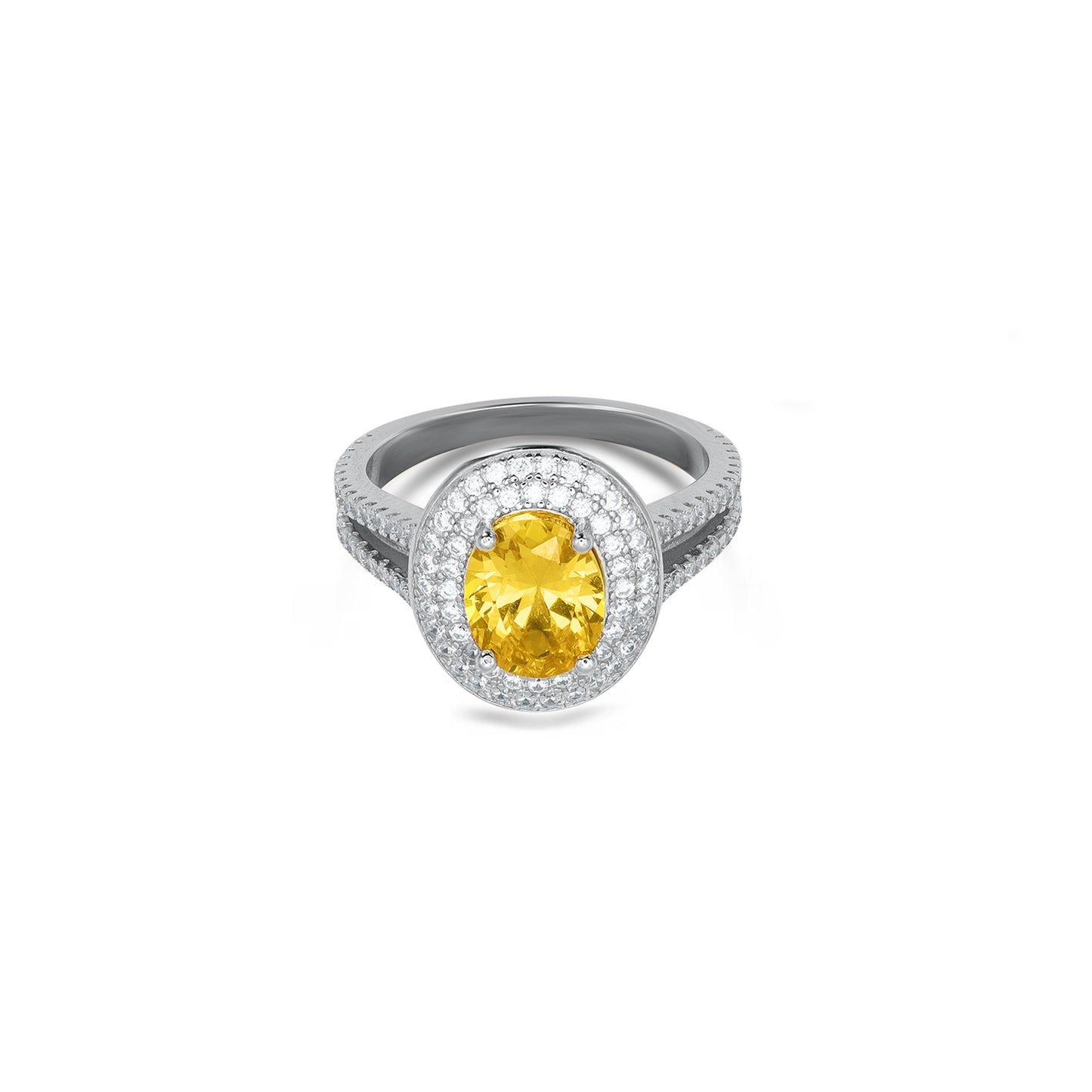 Oval Double Frame Yellow Pendant Set