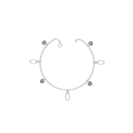 Oval Shape Charms Anklet