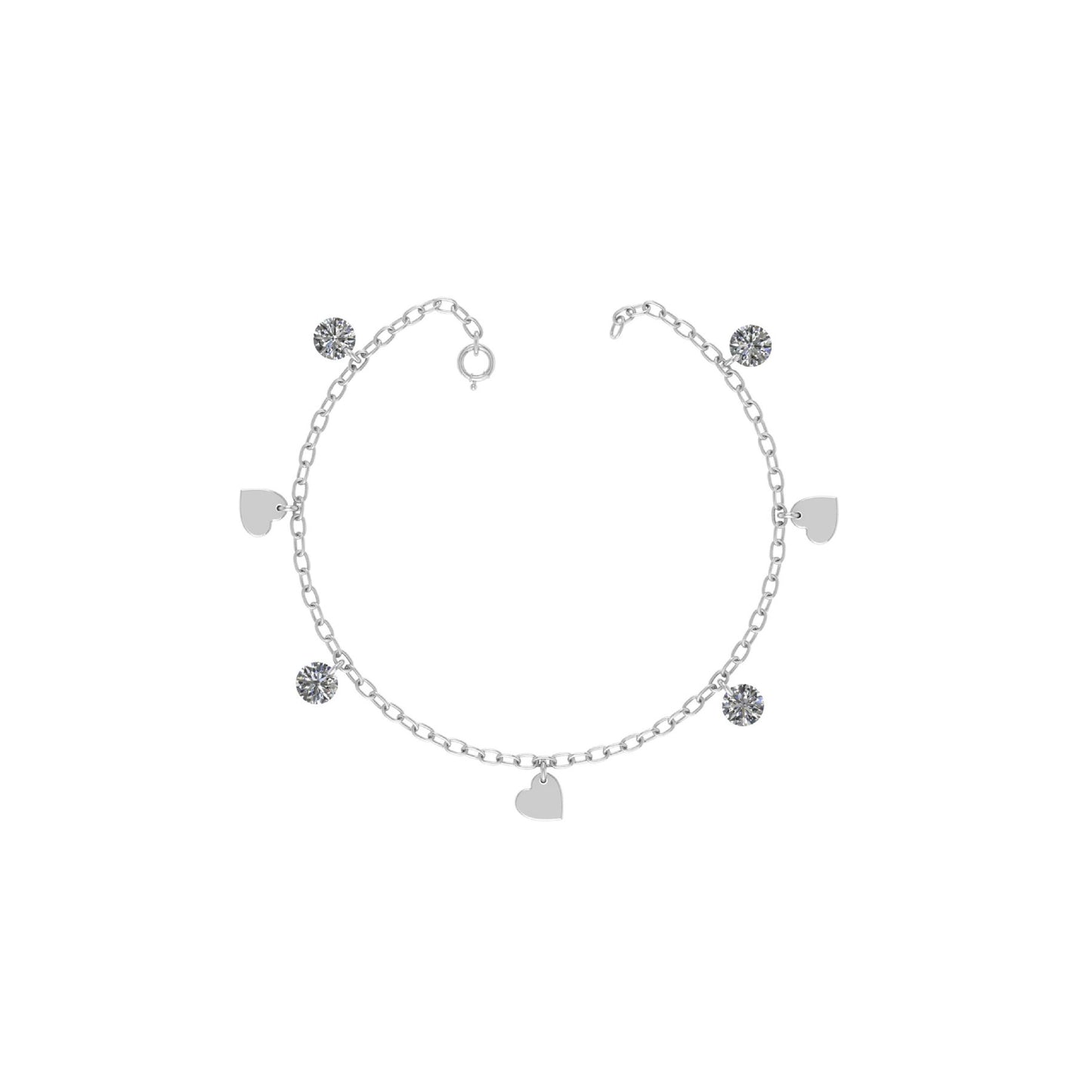 Hanging Hearts Charms Anklet