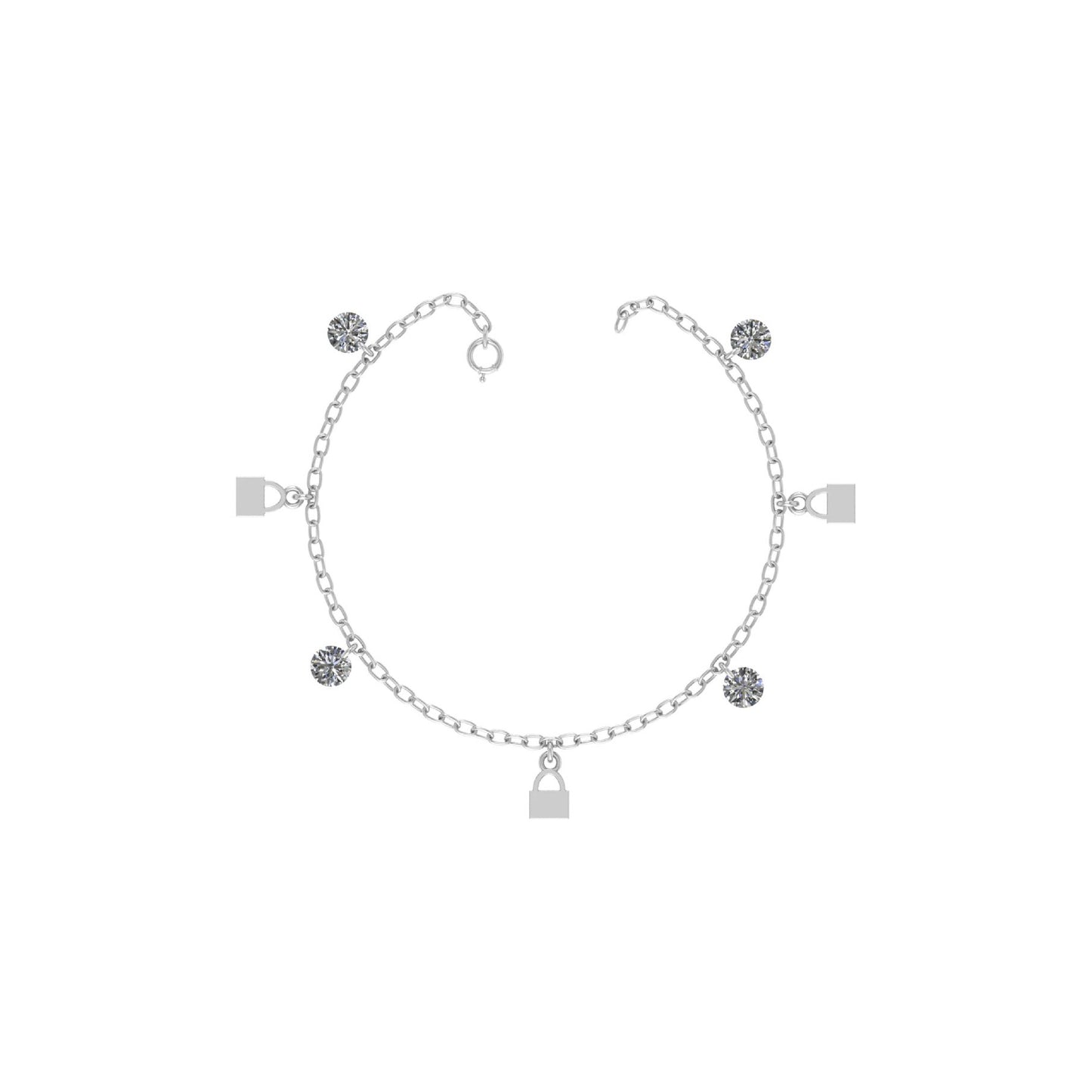Lock Shape Charms Anklet