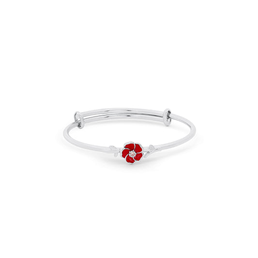 Red Poppy Flower Bangle
