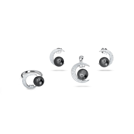Crescent Moon Black Pearl