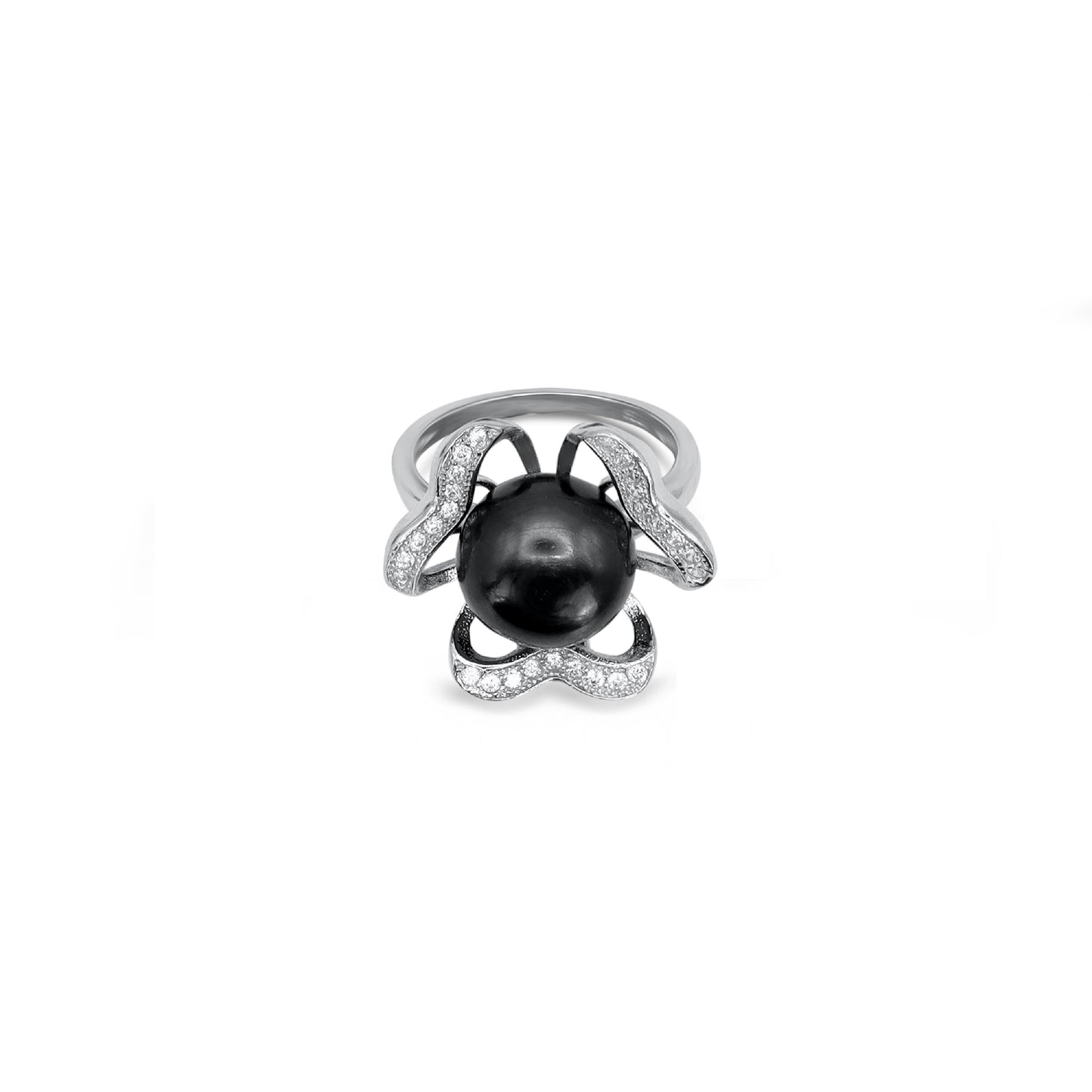 Flower Black Pearl Pendant Set