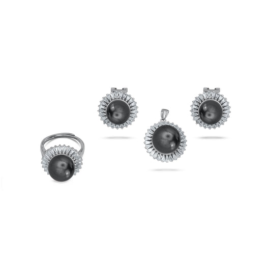 Featuring Black Pearl Pendant Set