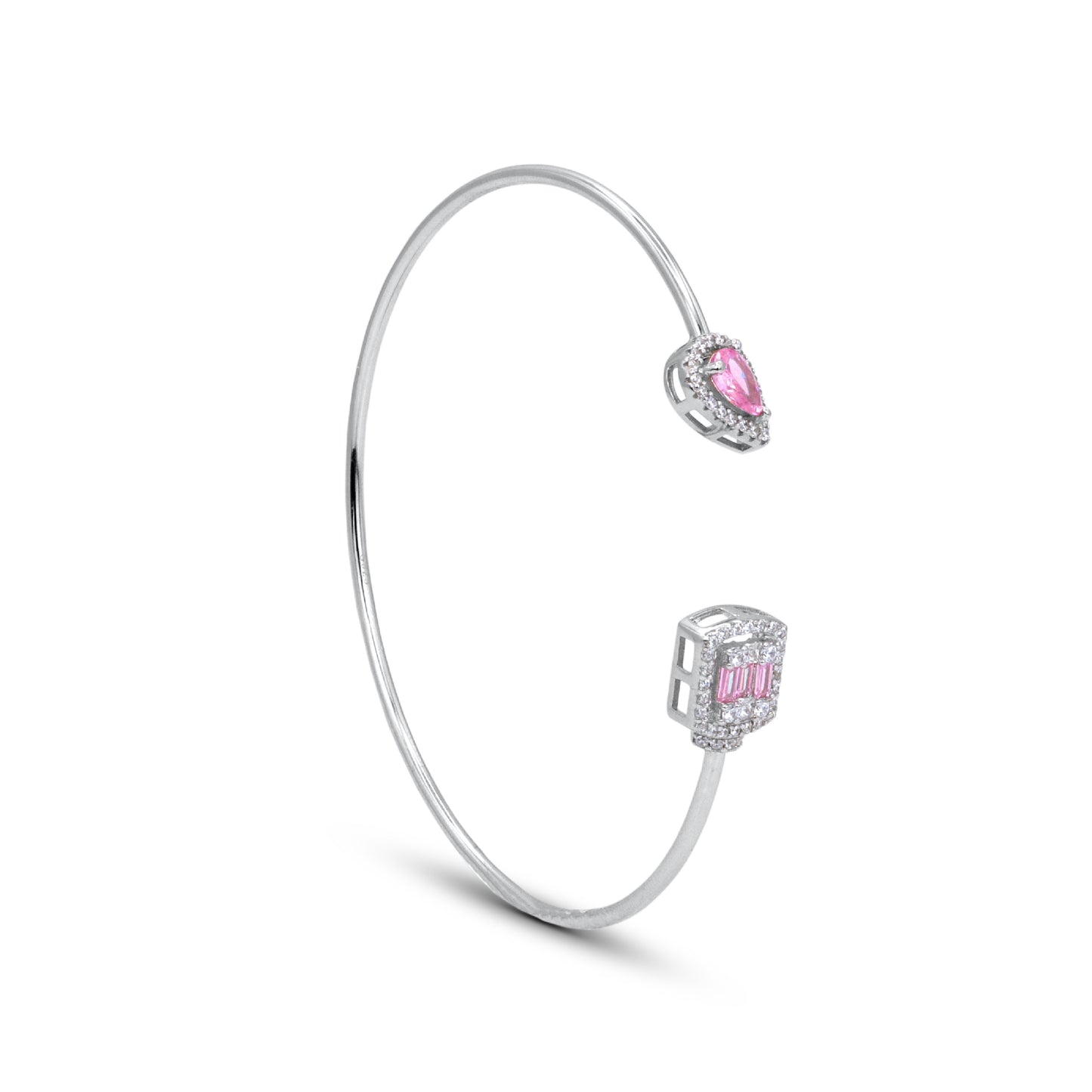 Silver Zircon Stones Bangle