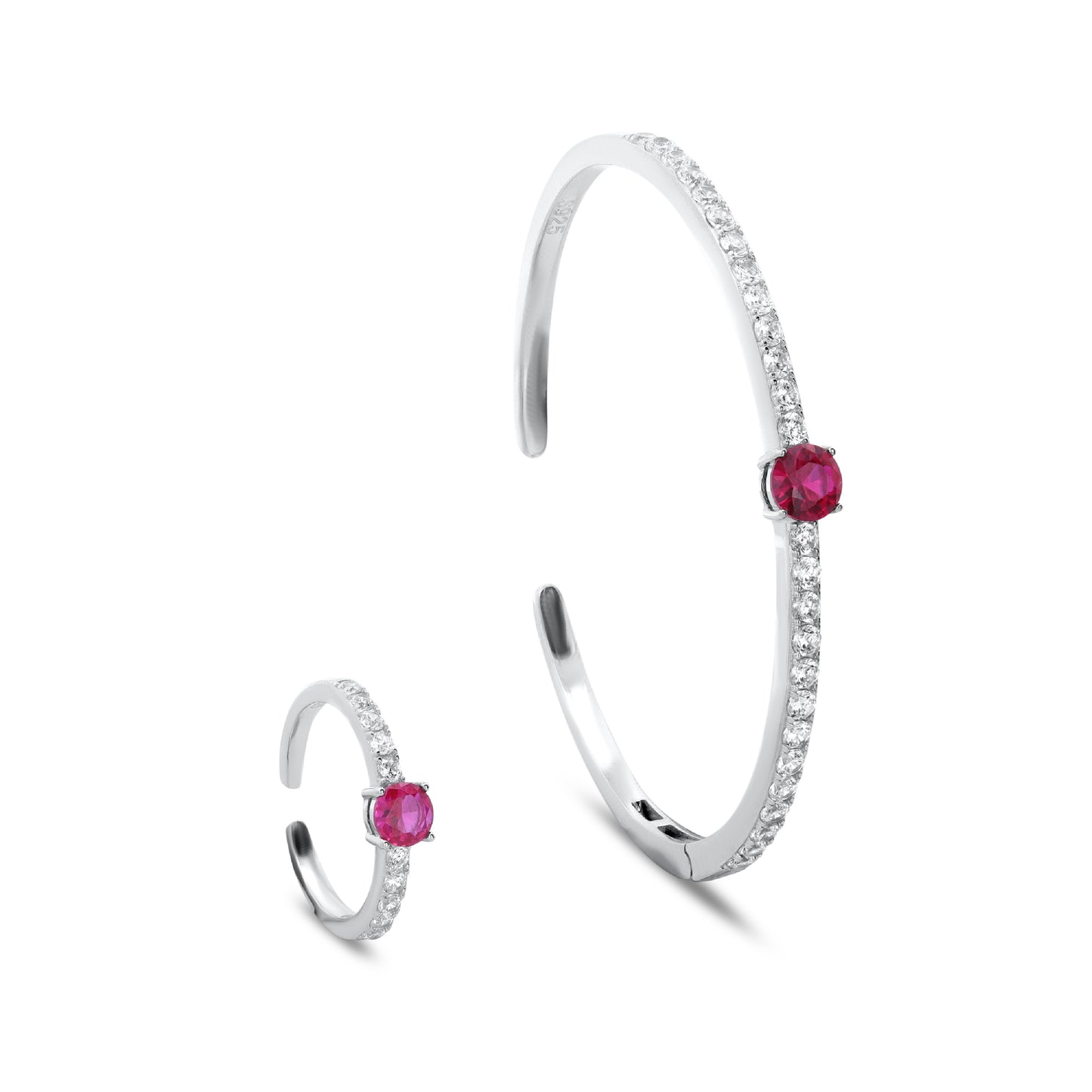 Fine Ring And Sterling Silver Bangle