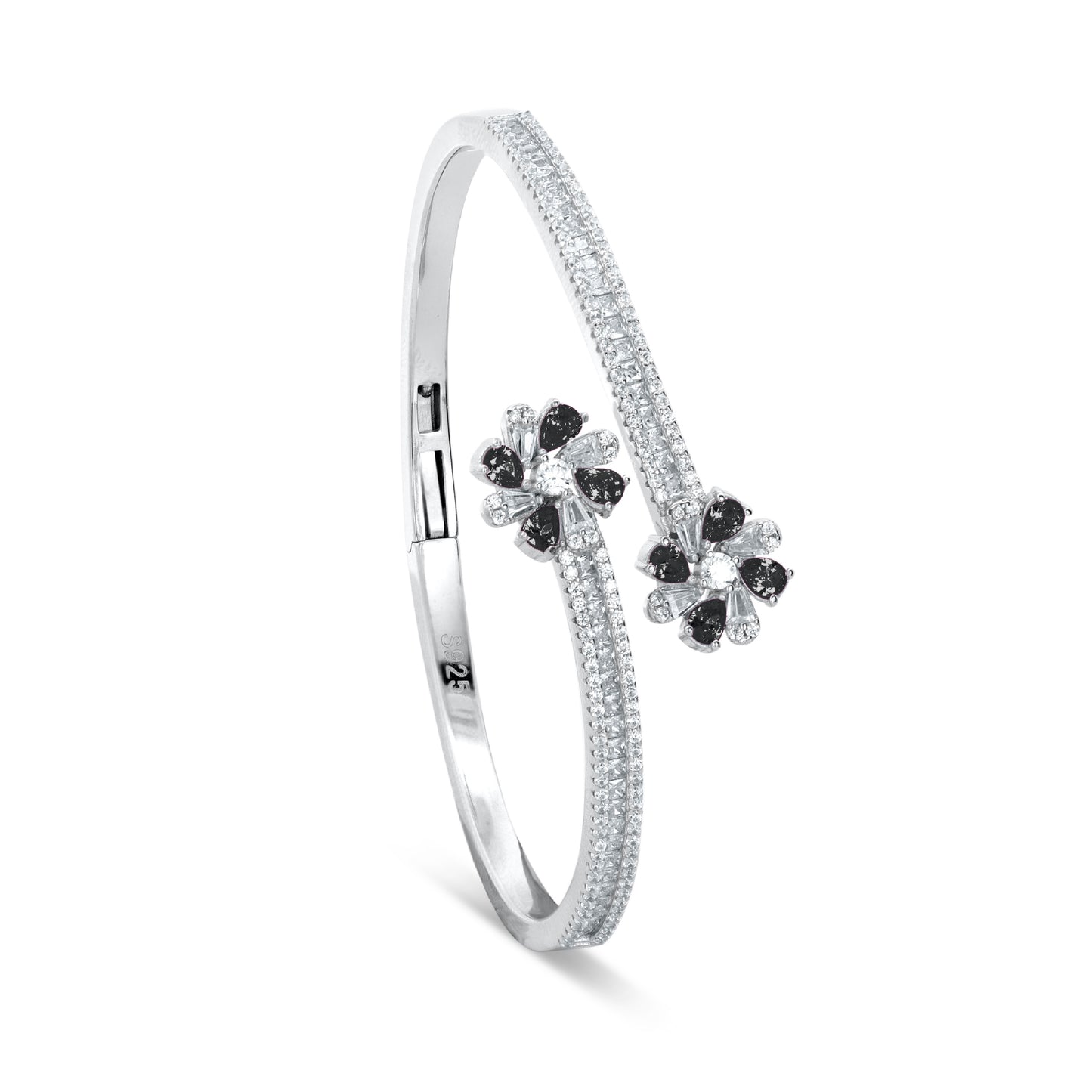 Black Flower Bangle