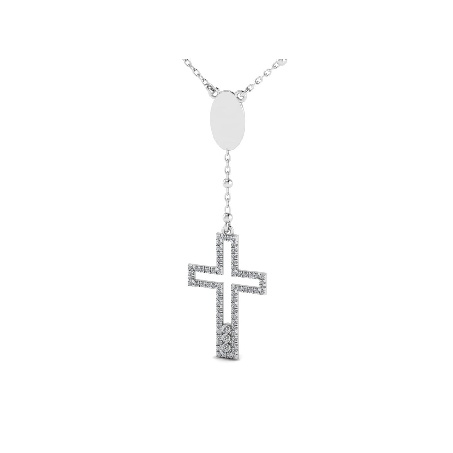 Cross-Shaped Cubic Zirconia Necklace