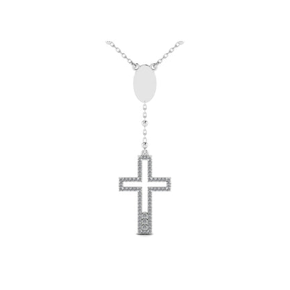 Cross-Shaped Cubic Zirconia Necklace