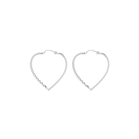 Twisted Heart Hoop Earrings