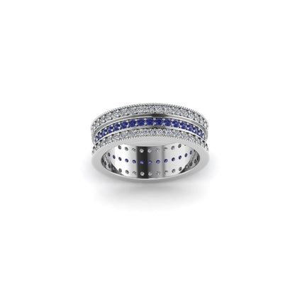 Blue 3 Row Ring