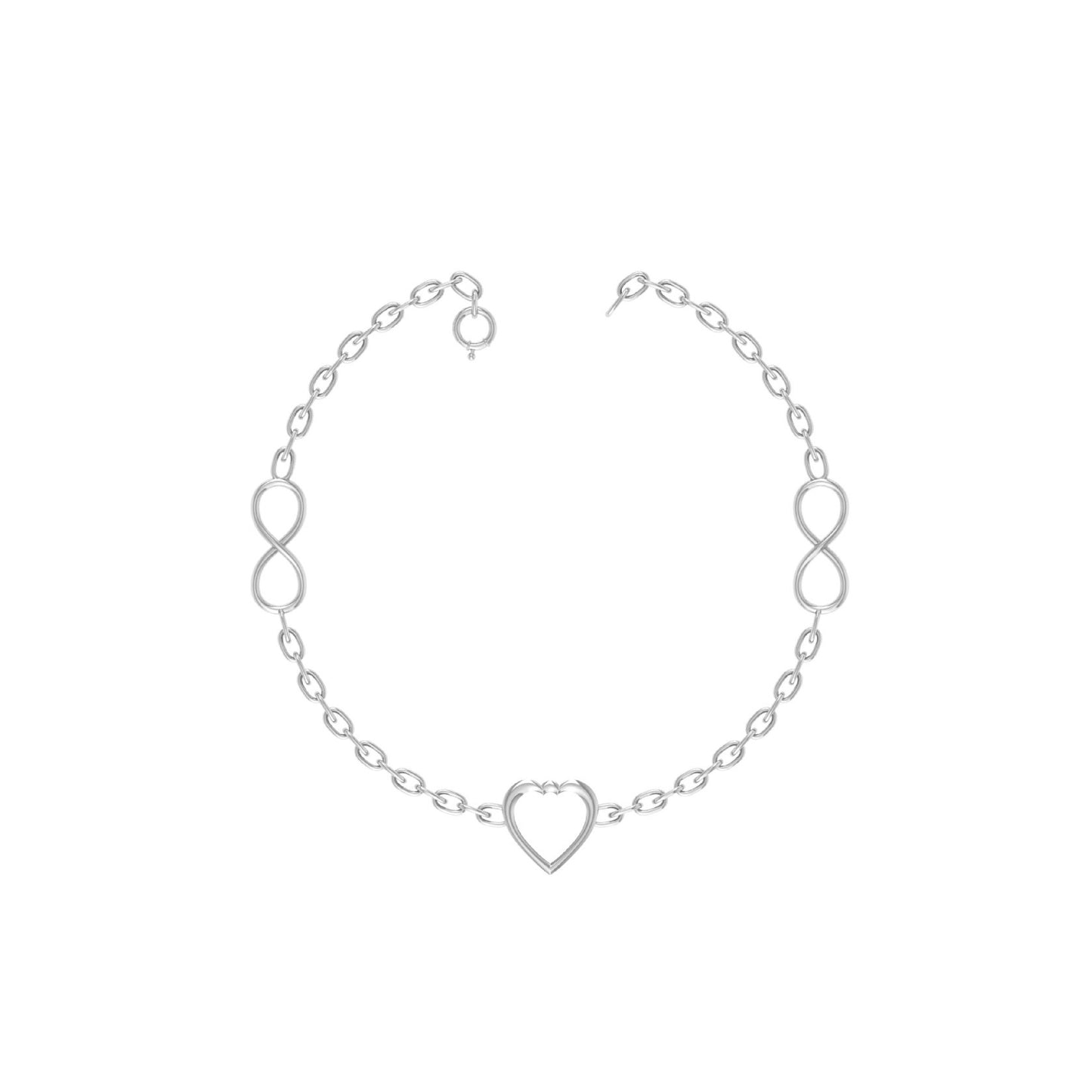 Heart and Infinity Symbol Anklet