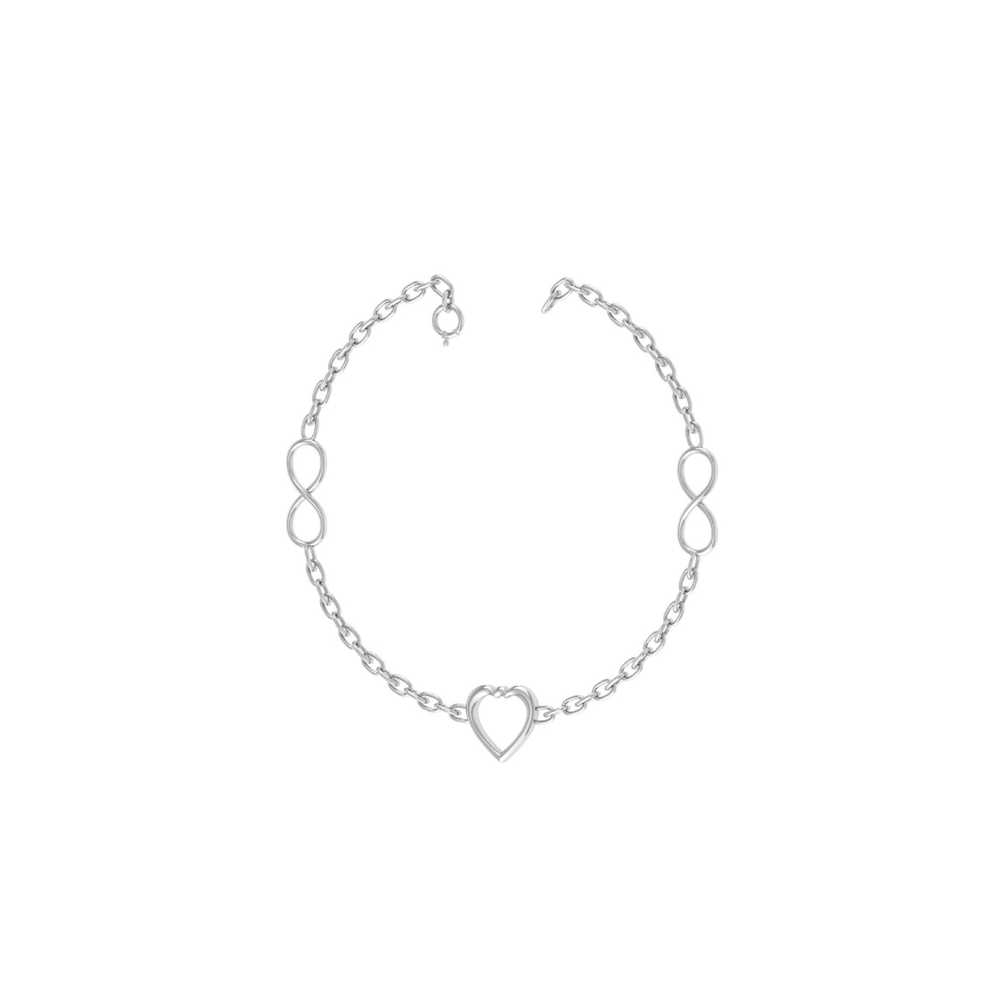 Heart and Infinity Symbol Anklet