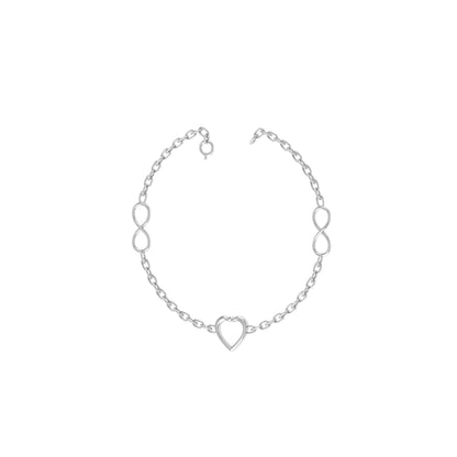 Heart and Infinity Symbol Anklet