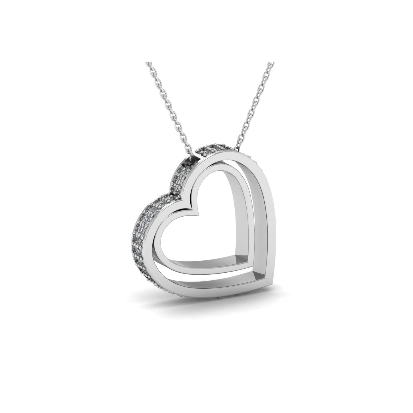 Double Heart Design Necklace