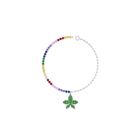 Flower Charm Half Bracelet