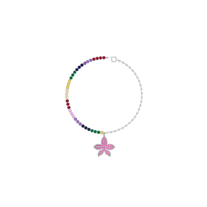 Flower Charm Half Bracelet