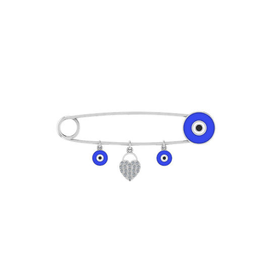 Evil Eye Safety Heart Shape Baby Pin
