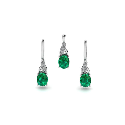 Green Stone Pendant Set