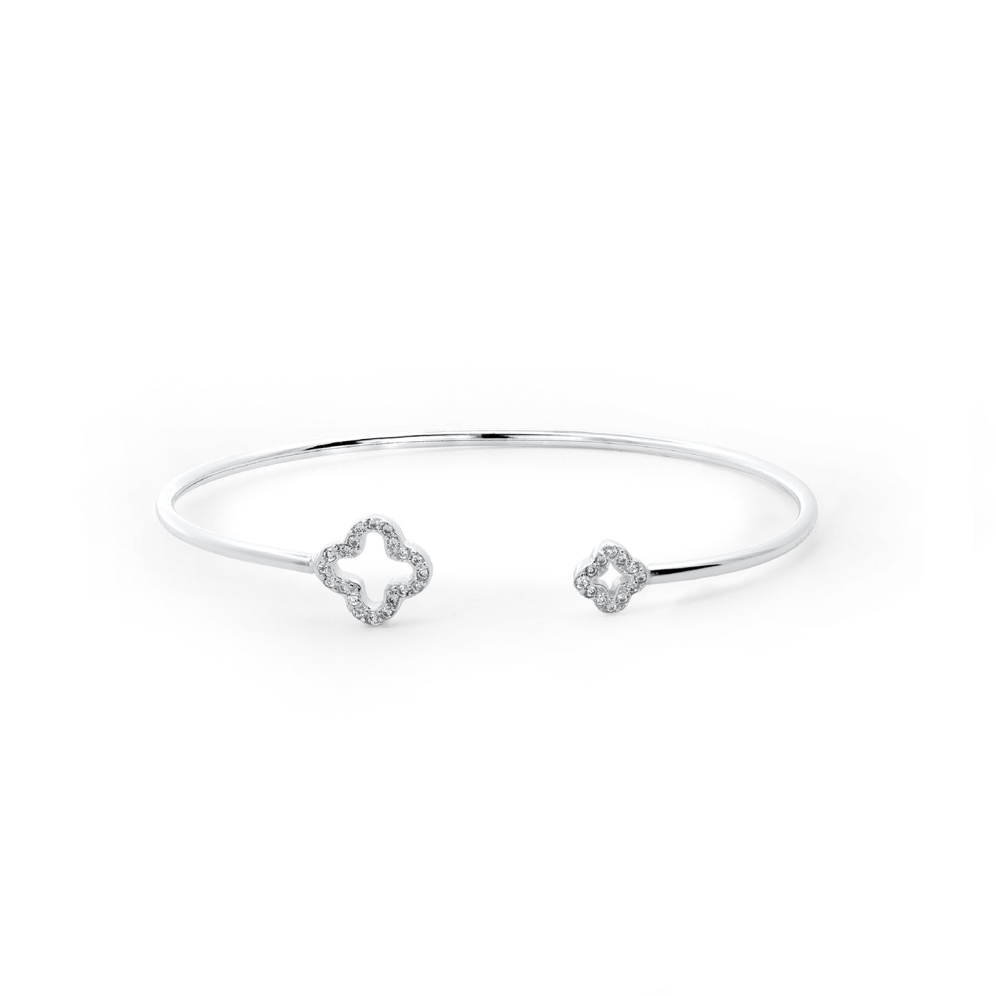 Clover Silver Bangle