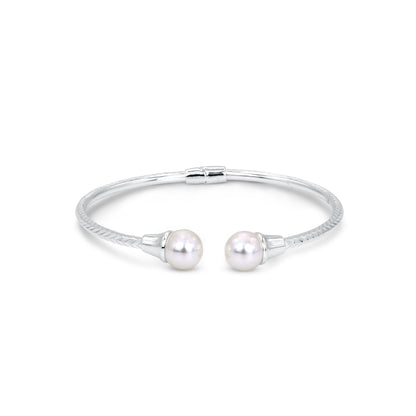 Twin Pearl Cuff Bangle