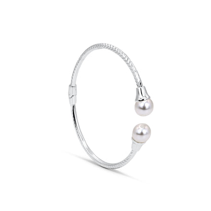 Twin Pearl Cuff Bangle