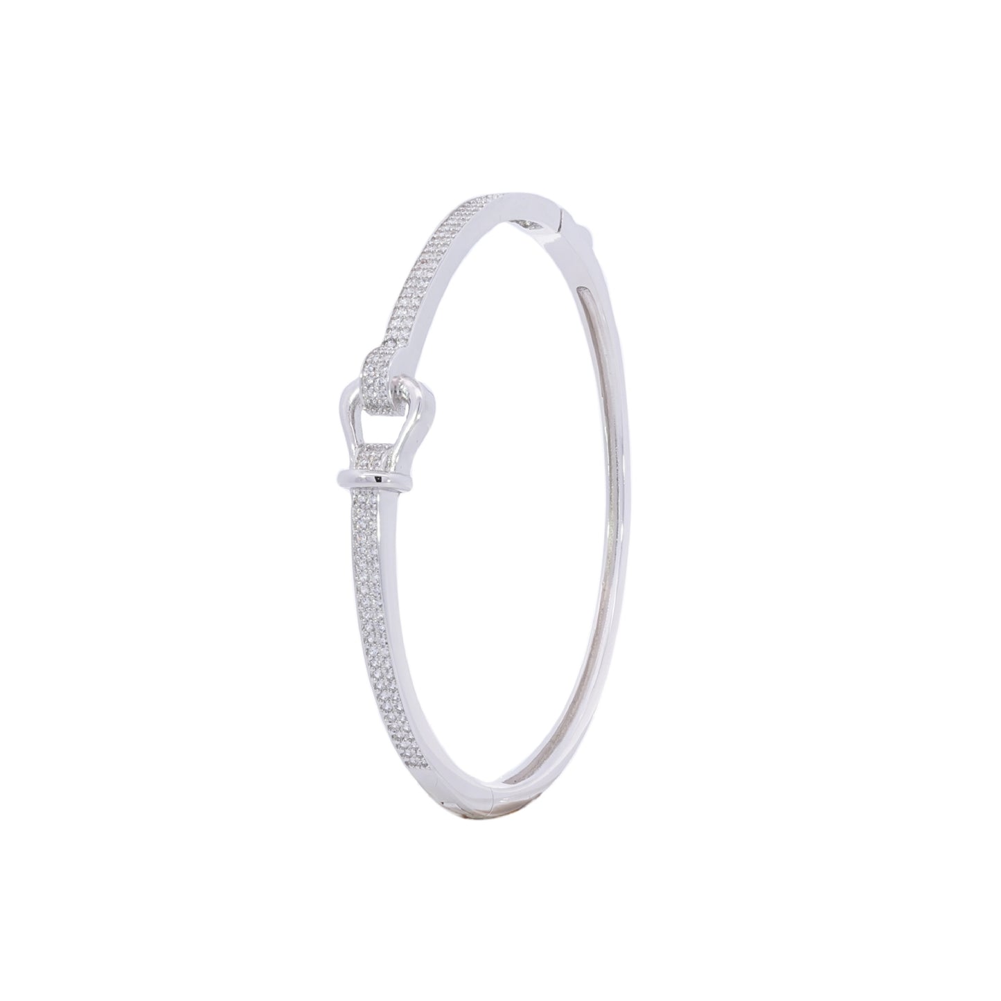 CZ Noose Hook Loop Stirrup  Bangle