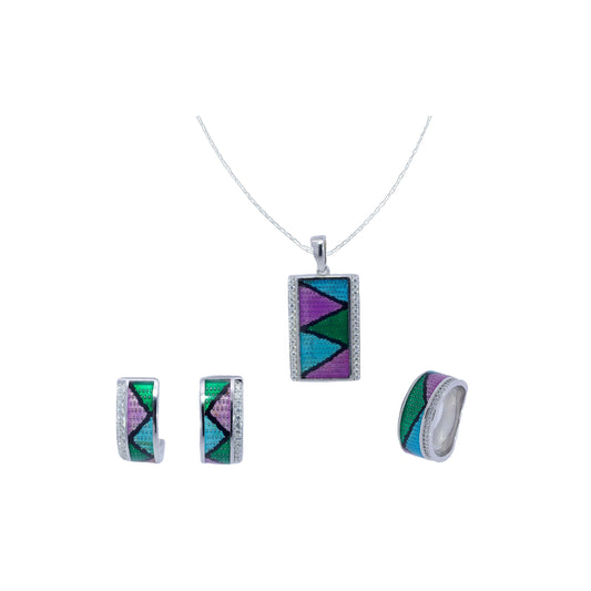 Colorful Enamel Pendant Set