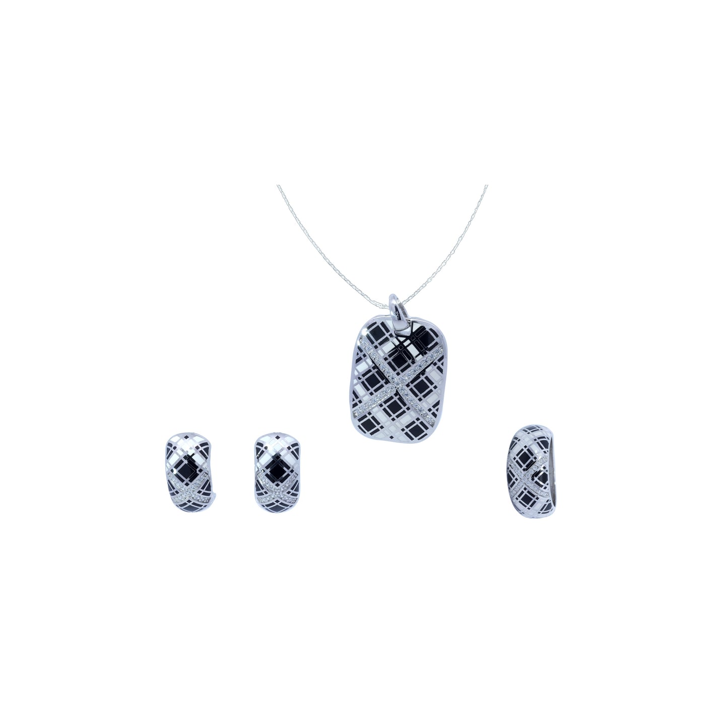 Black And White Pendant Set