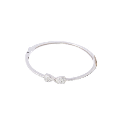 Cubic Zirconia Silver Bangle