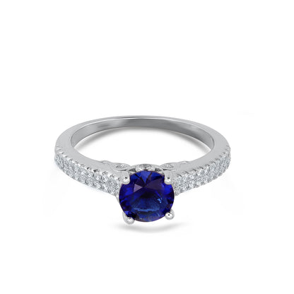 Blue Round Shape Pendant Set